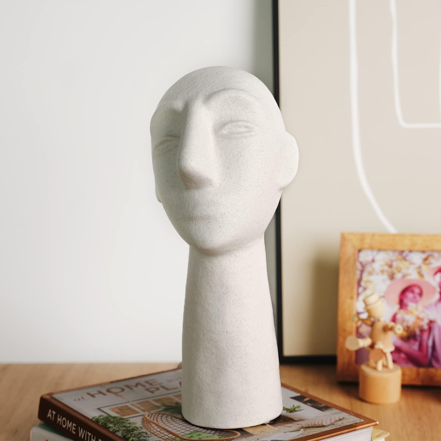 Abstract Ceramic Head Sculpture 118 Inch Home Decor