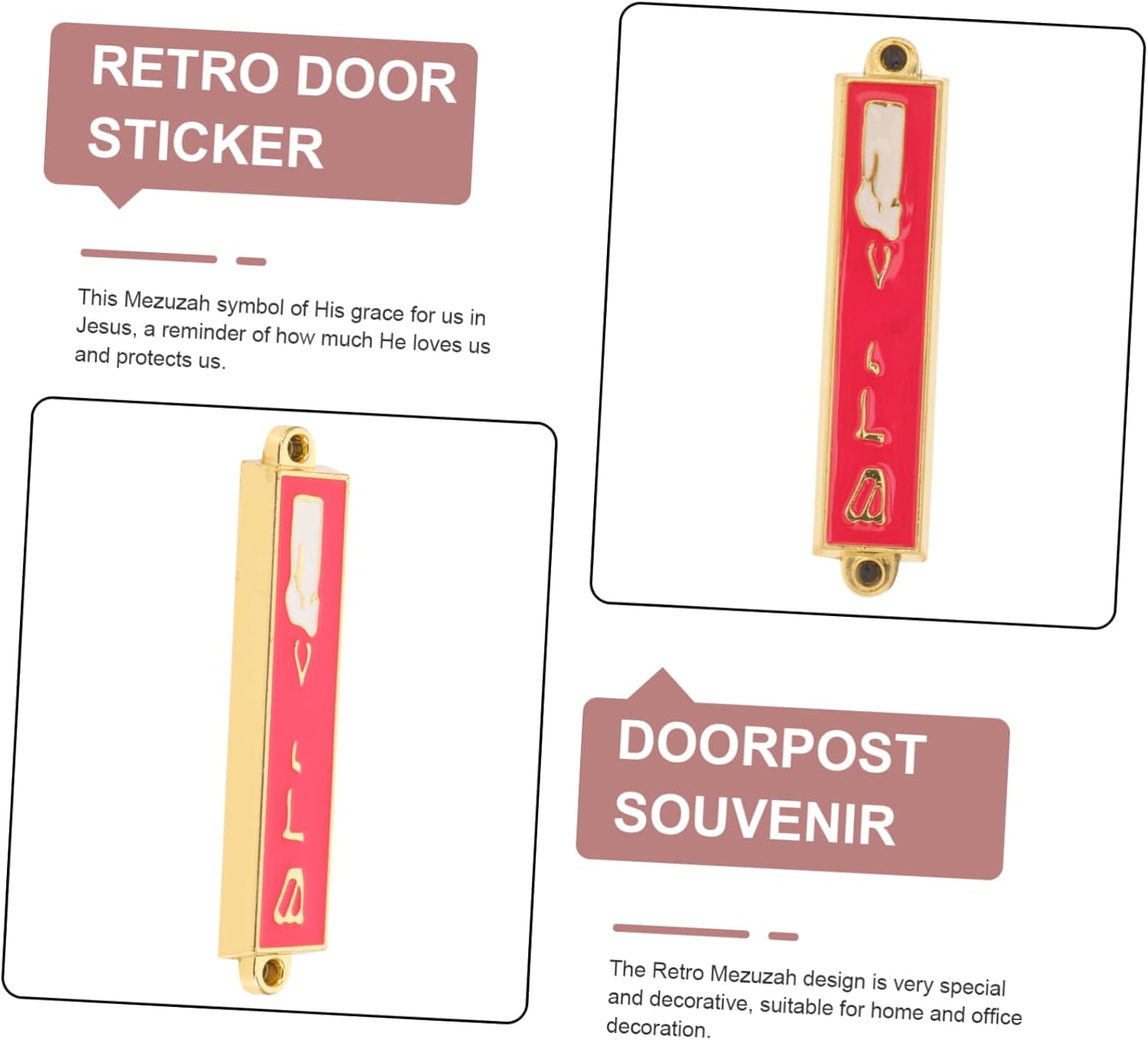 Metal Mezuzah Decor for Home and Catholic Blessings