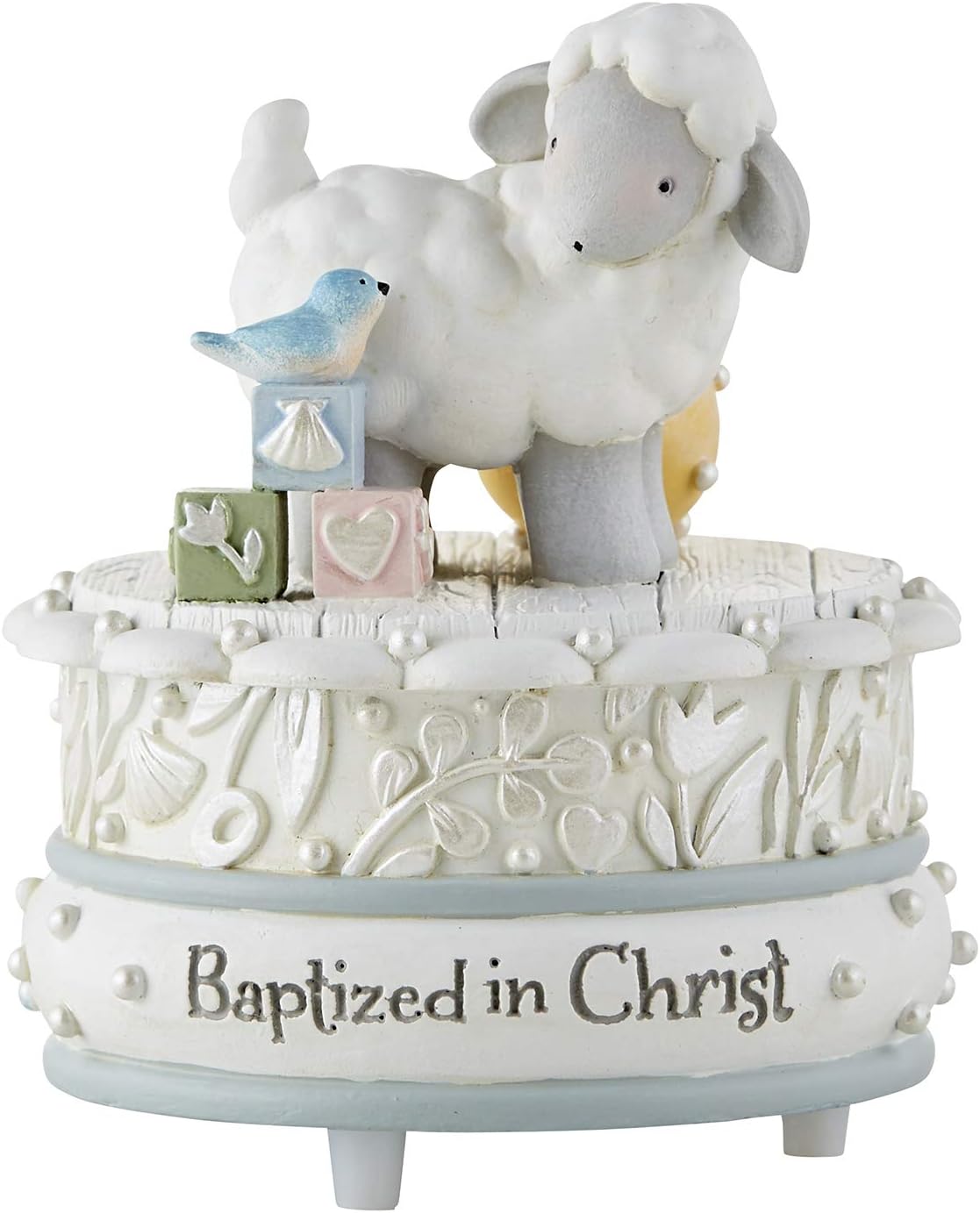 CB Catholic Faithworks Musical Figurine - Baptized in Christ Lamb Brahms Lullaby