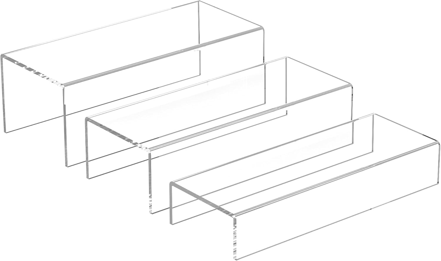 Clear Riser Display Shelf Set 3pcs Acrylic
