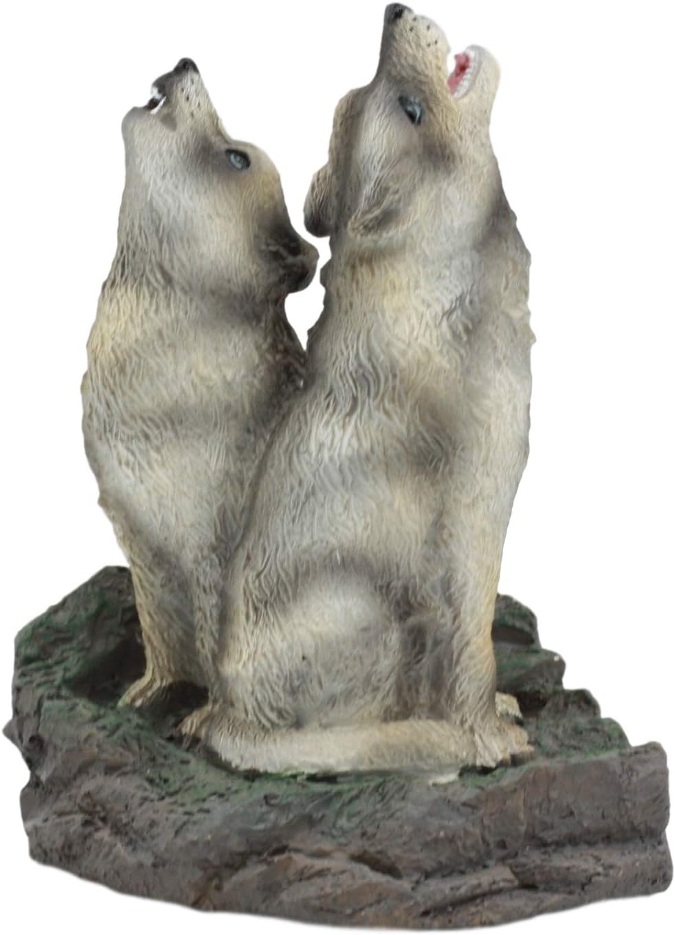 Ebros Howling Twin Gray Wolves Incense Burner Figurine