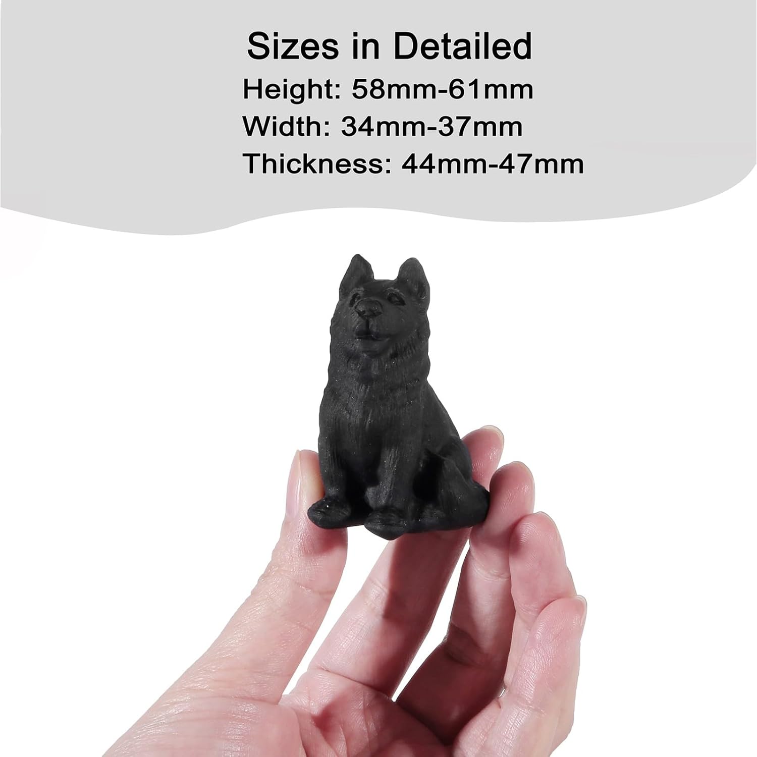 Black Obsidian German Shepherd Dog Figurine Decoration