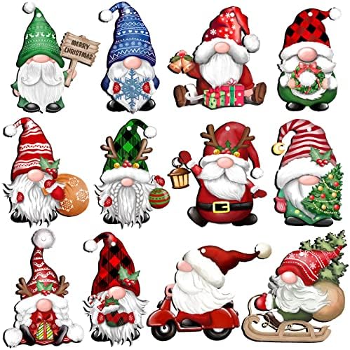 24 Piece Christmas Gnome Wooden Hanging Ornaments