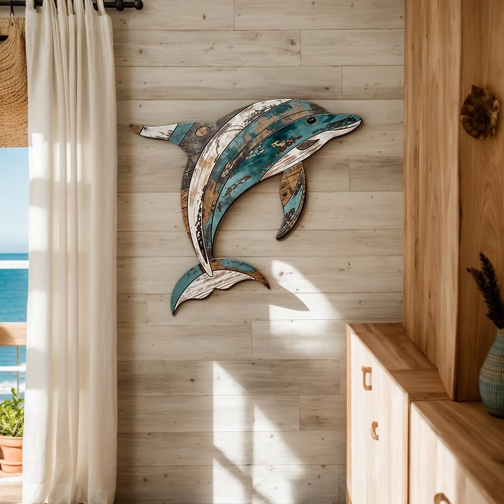 GENHAOTHREE Coastal Sea Turtle Dolphin Wall Decor Set