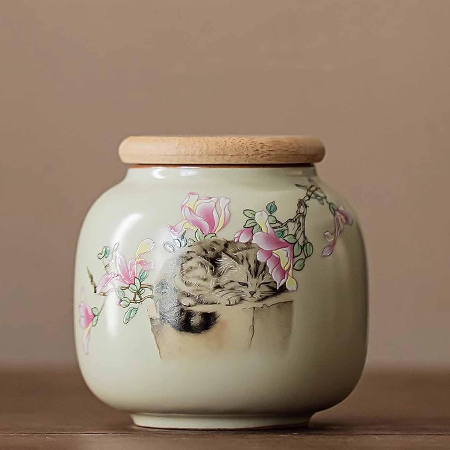 KaBuea Small Pet Cremation Urn - Ceramic White Memorial Keepsake