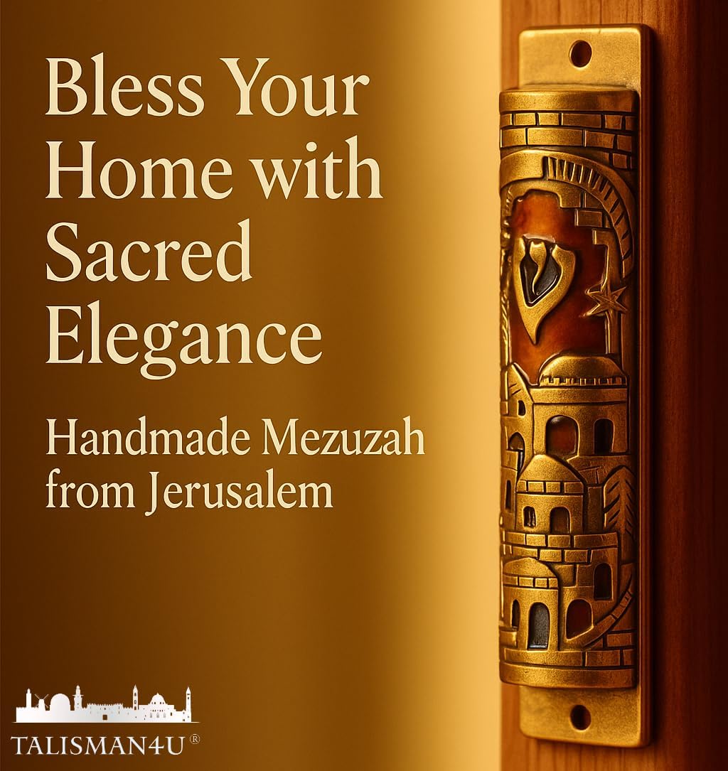 TALISMAN4U Gold Enamel Mezuzah Case with Scroll