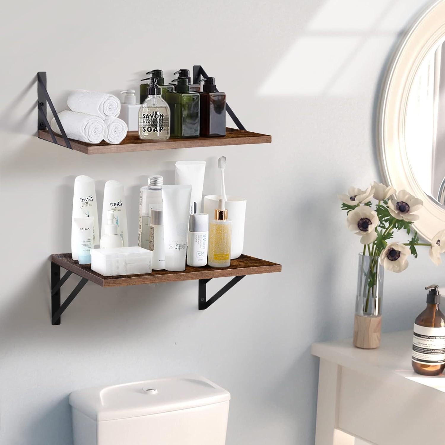Tectocker-DOU 2 Pc Deep Floating Shelves Set