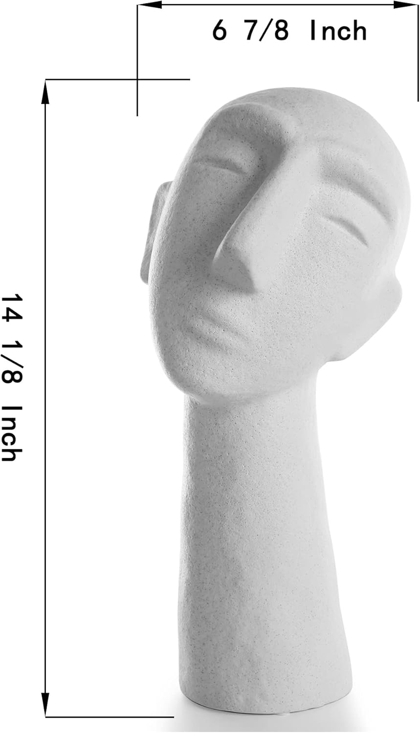 Abstract Ceramic Head Sculpture 14 Inch Home Decor