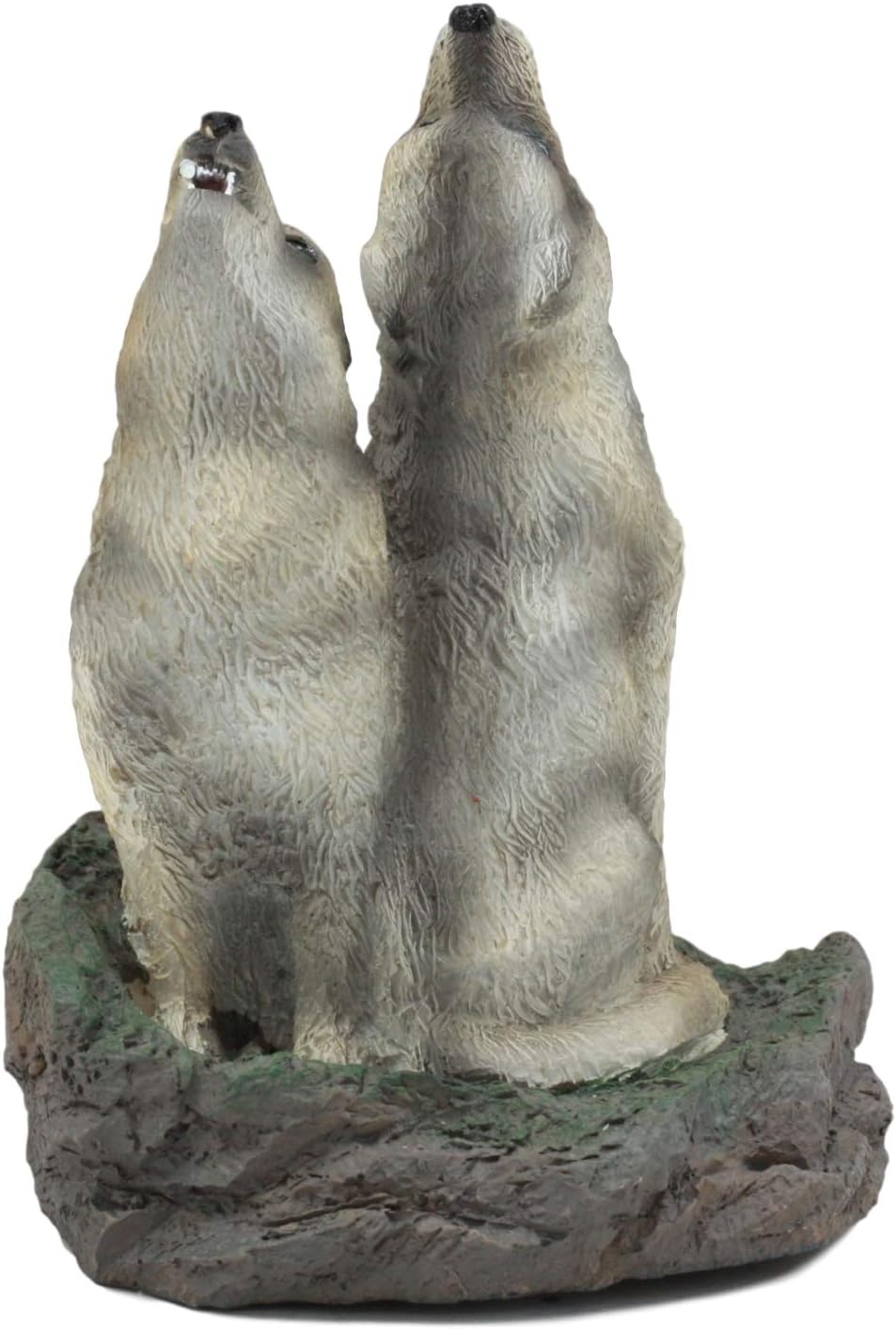 Ebros Howling Twin Gray Wolves Incense Burner Figurine