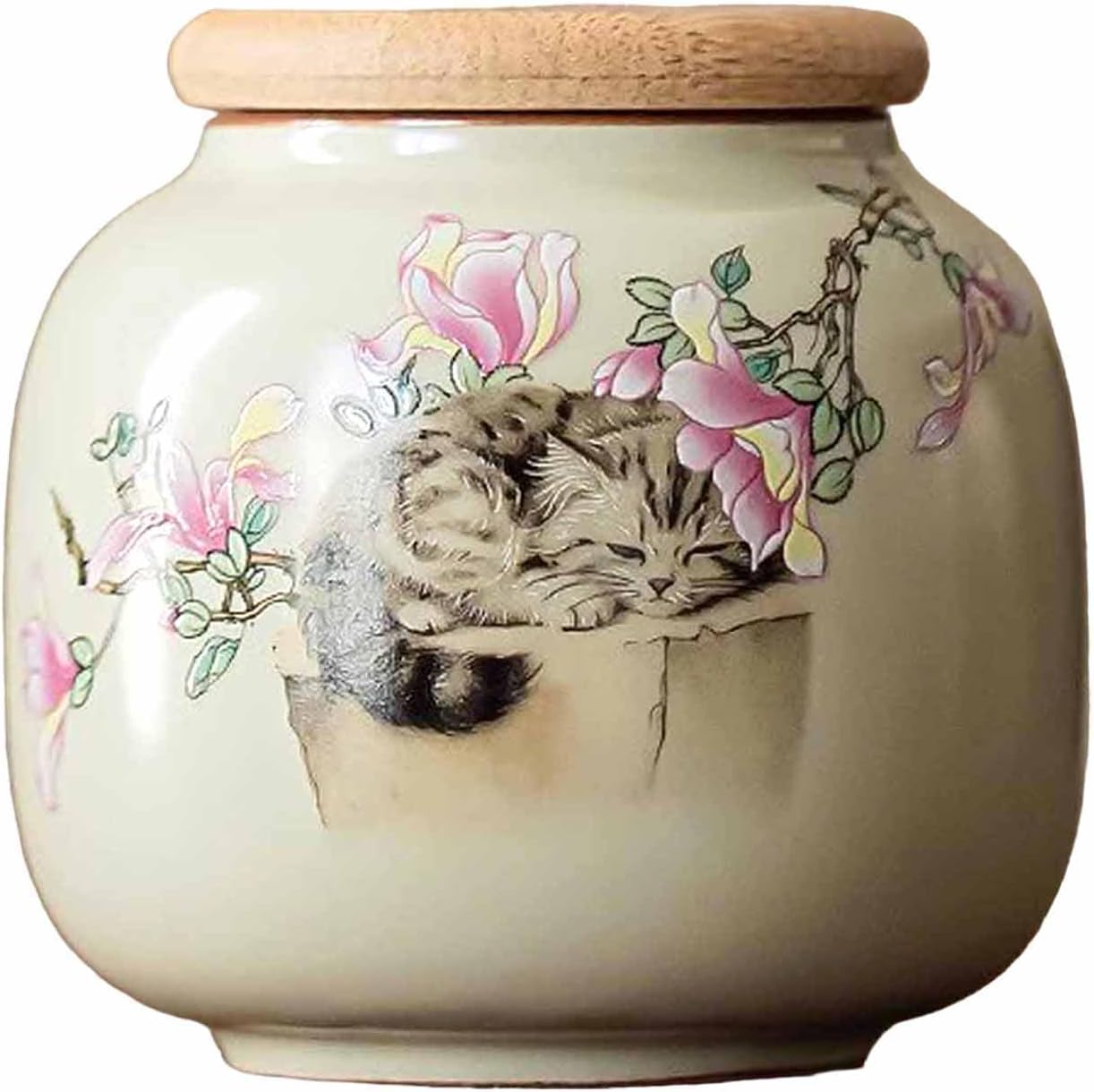 KaBuea Small Pet Cremation Urn - Ceramic White Memorial Keepsake