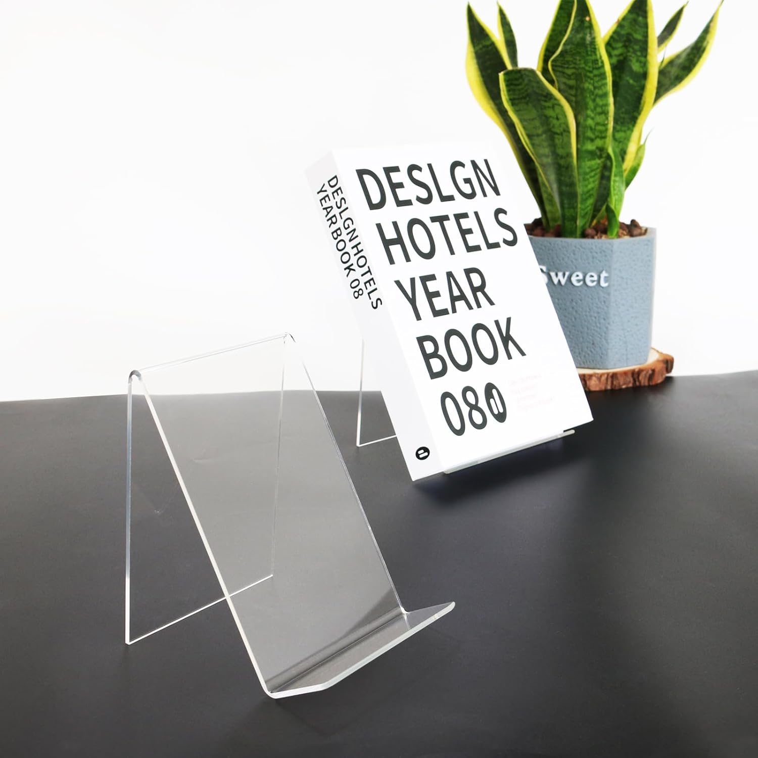 Trophable Acrylic Book Stand - 4x5 Inch Clear Easel