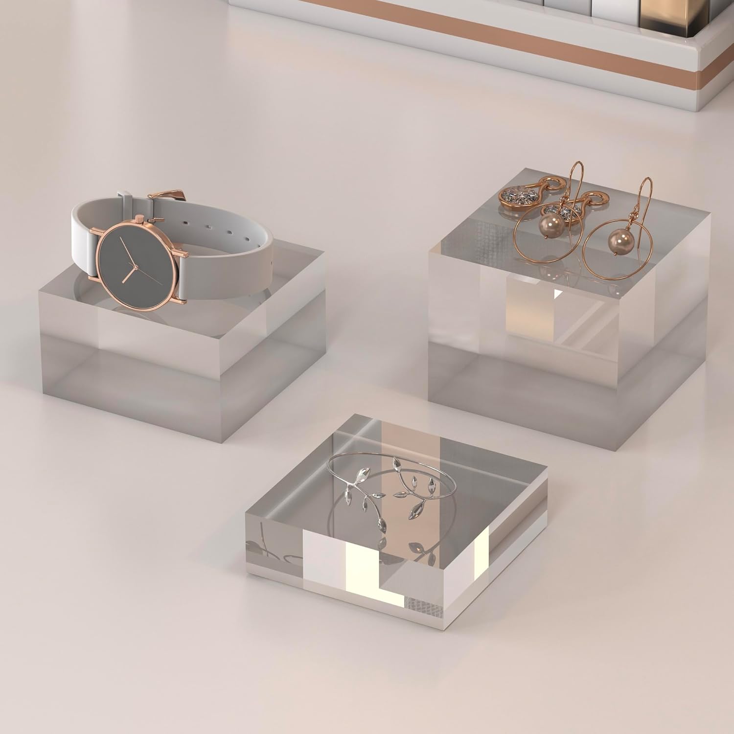 3 Sizes Acrylic Riser Blocks for Display 2 Set