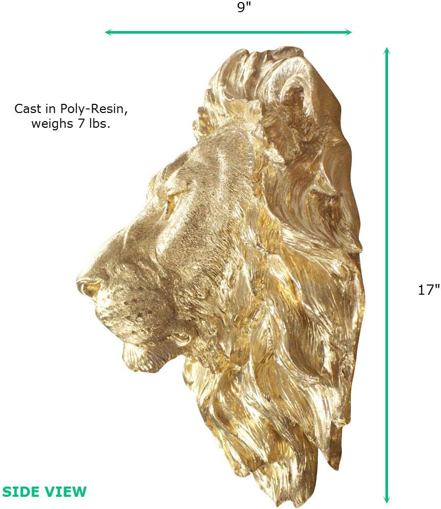 Wallcharmers Gold Lion Wall Sculpture