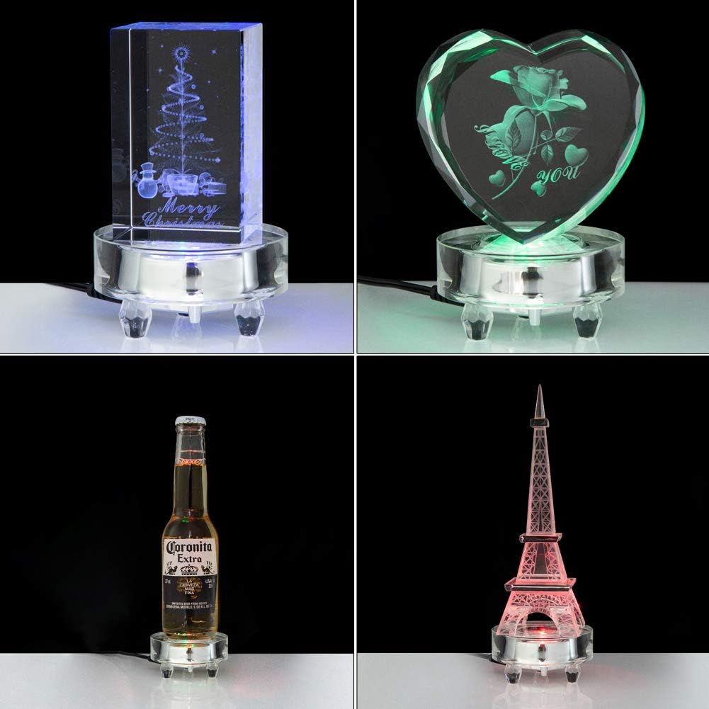 IFOLAINA Crystal LED Light Base Display Stand