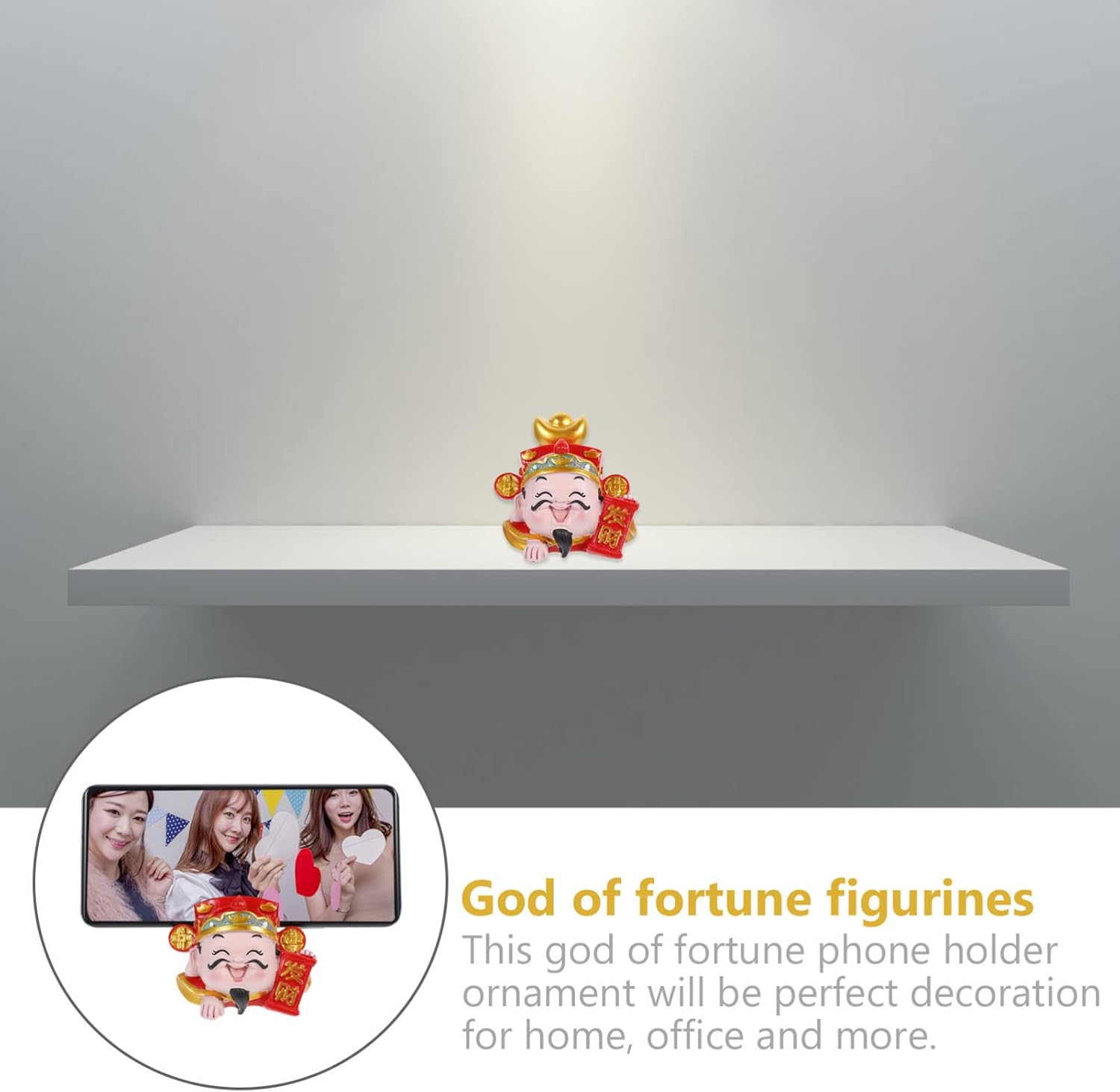 Chinese Style Resin Phone Holder Figurine Decor