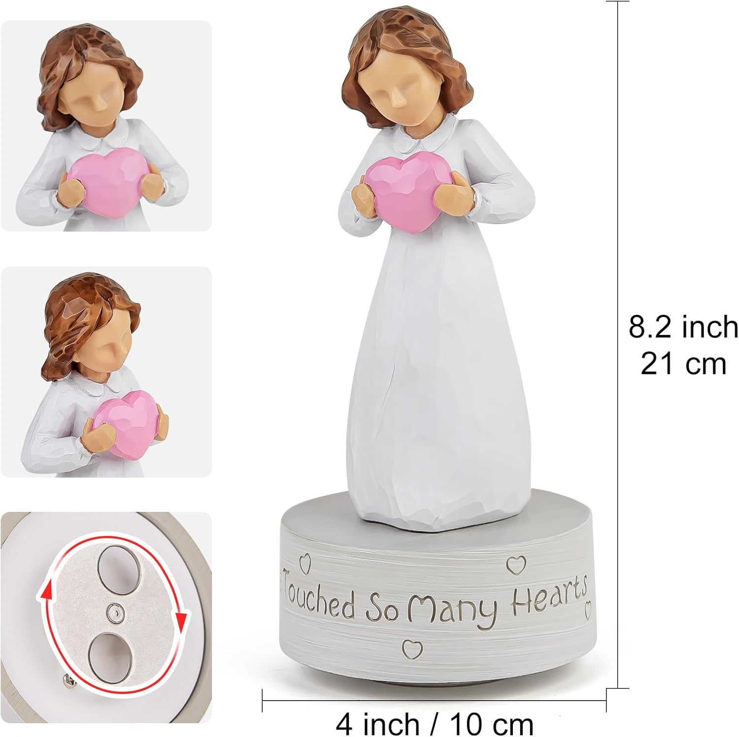 AIDLNS Music Box for Girls Love Heart Figurine