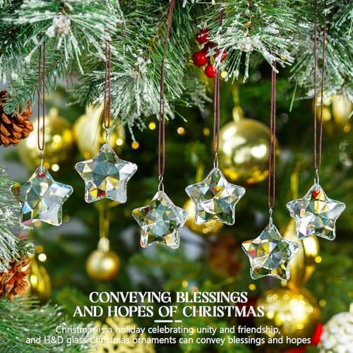HD Crystal Glass Christmas Ornaments Set of 6