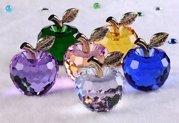 DOJOZ Crystal Apple Paperweight Home Decor White