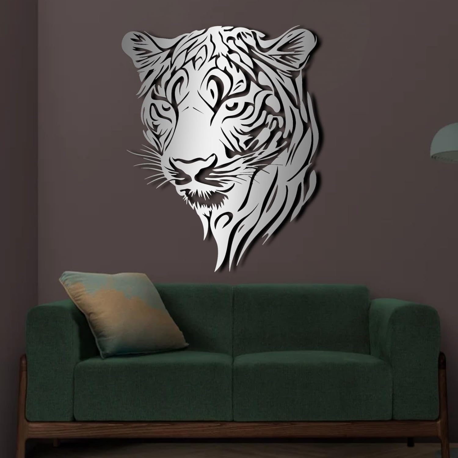 ENJOYOO Black Leopard Head Metal Wall Art 24x19in