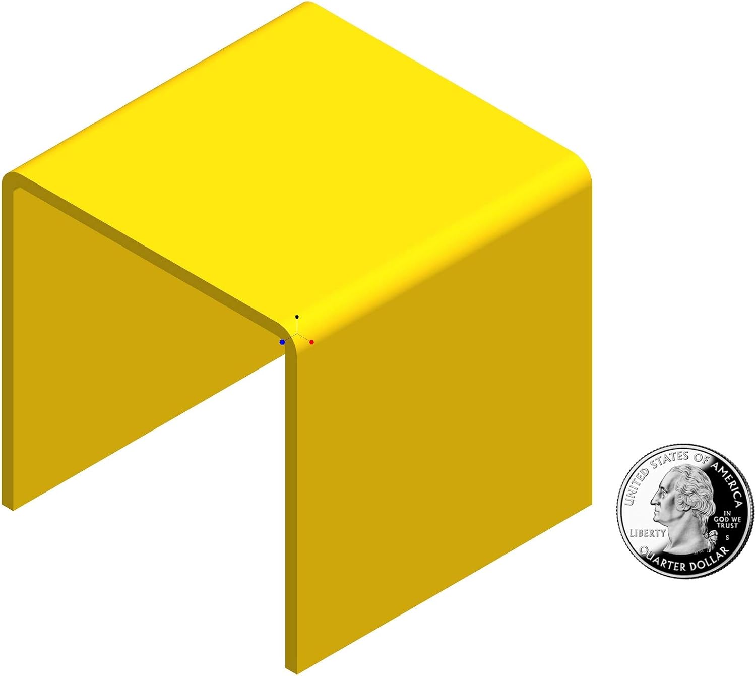 FixtureDisplays One Riser Combo 3 Inch Cube 3 Sided Yellow Acrylic Display