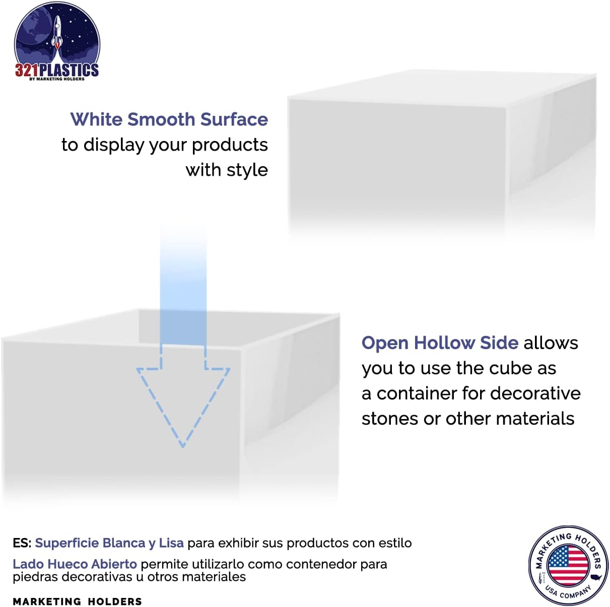 5 Inch Acrylic Display Riser Box No Lid