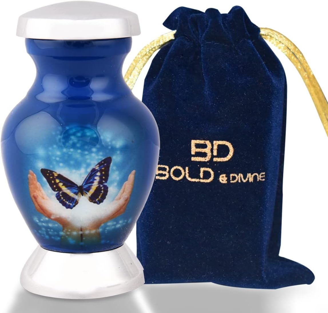 Butterfly Theme Cremation Urns Set of 4 Blue