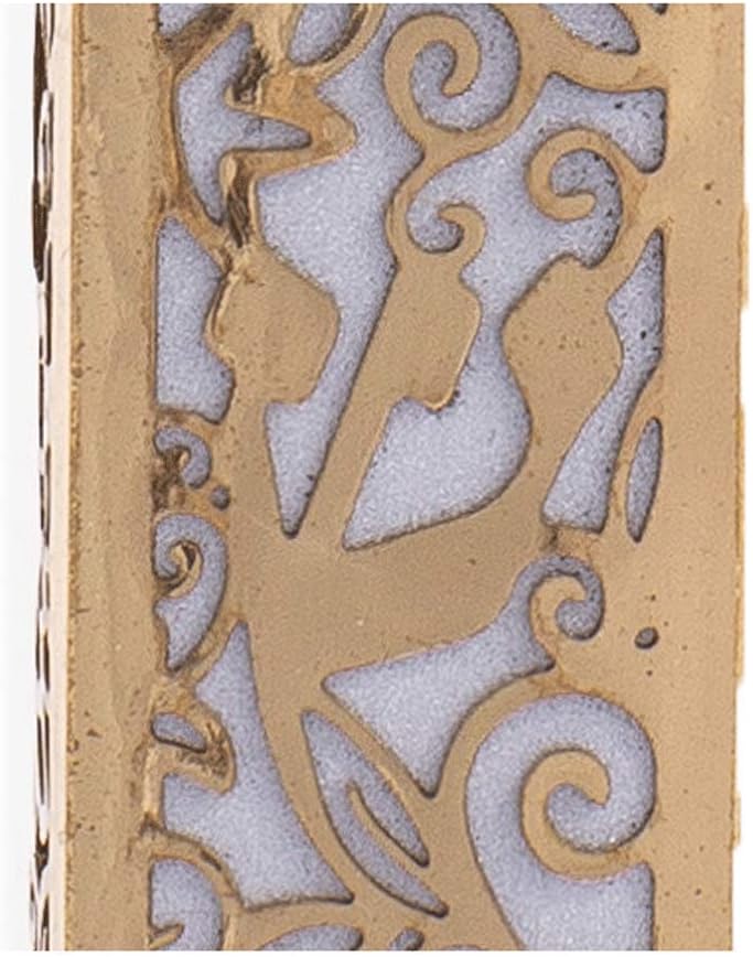 Yair Emanuel Lasercut Pomegranate Mezuzah Gray Gold Overlay
