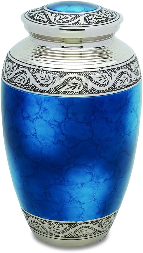 Grecian Blue Adult Decorative Urn