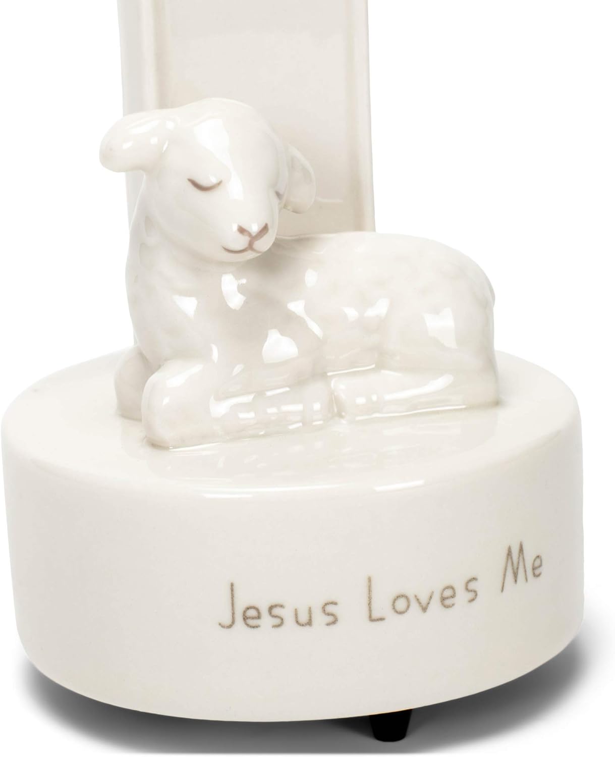 DEMDACO Heart Cross with Little Lamb Musical Figurine 8 Inch White