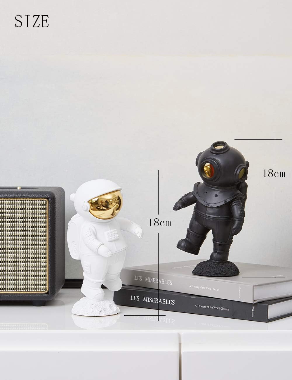 HAUCOZE Astronaut Sculpture Modern Art Statue Table Centerpiece
