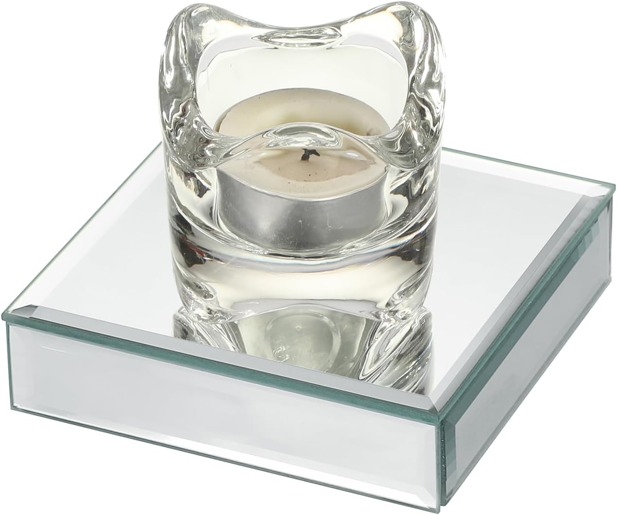 Hipiwe 2Pcs Square Mirrored Display Risers Stand