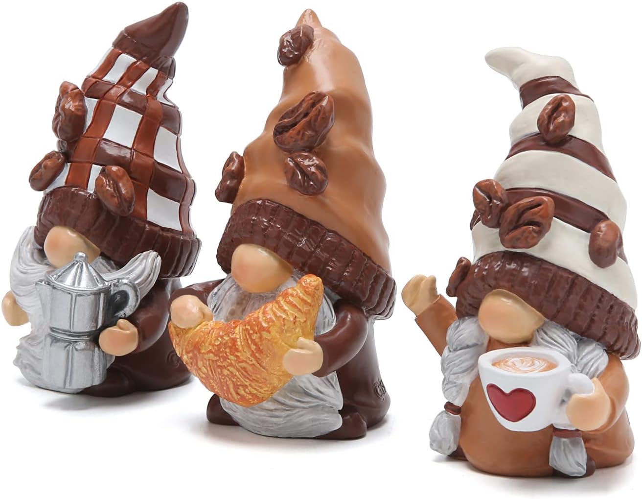 Hodao 3 Piece Coffee Gnome Decor Figurines