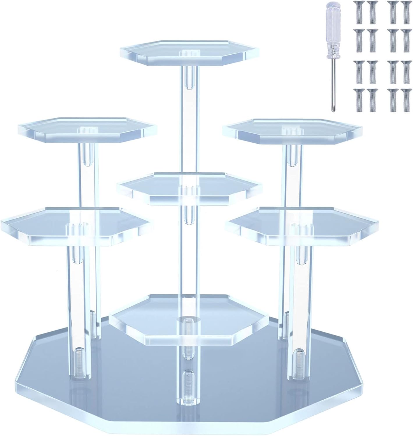 7-Tier Acrylic Display Stand for Collectibles and Jewelry