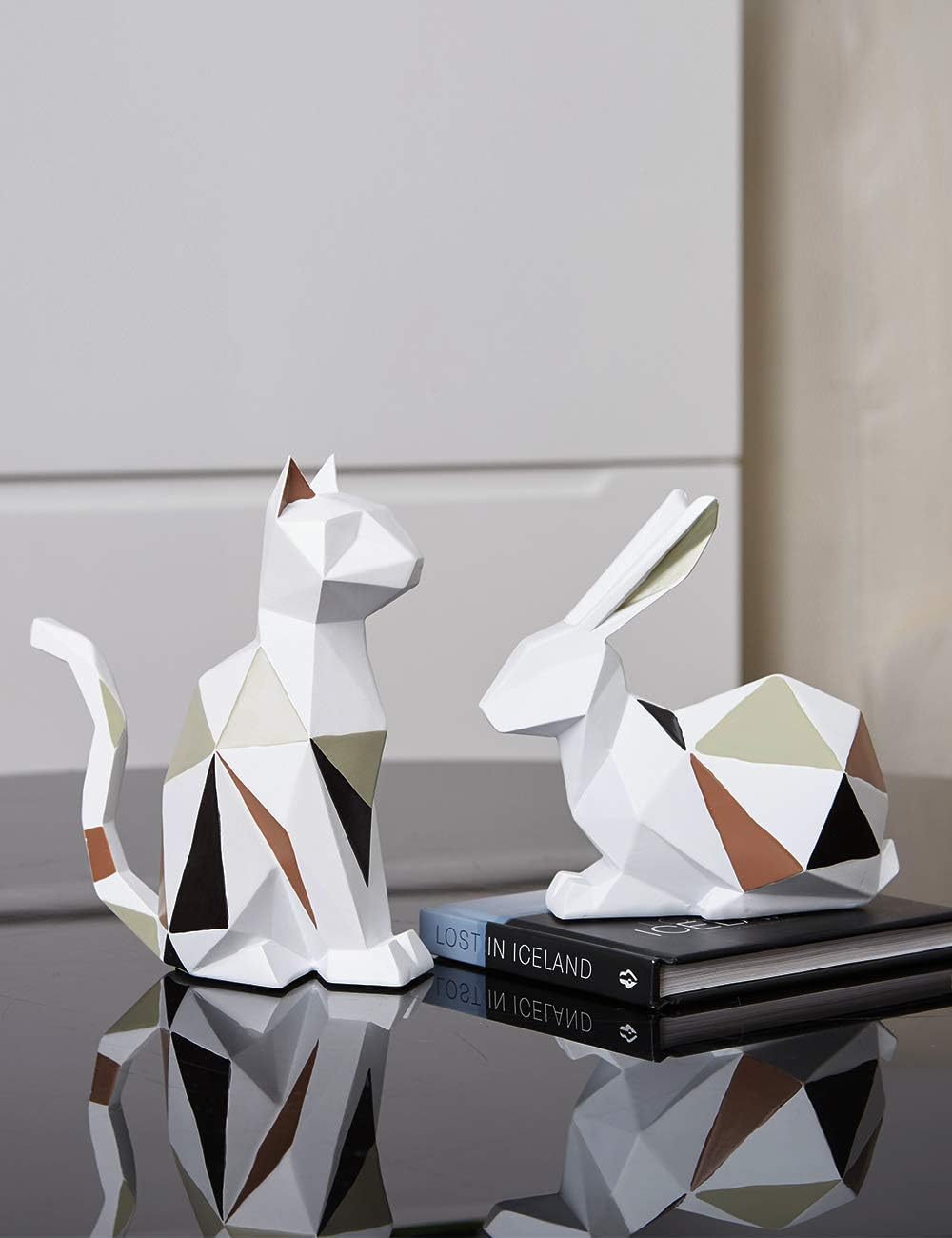 HAUCOZE Modern Geometric Cat Sculpture Statue 73 Inch