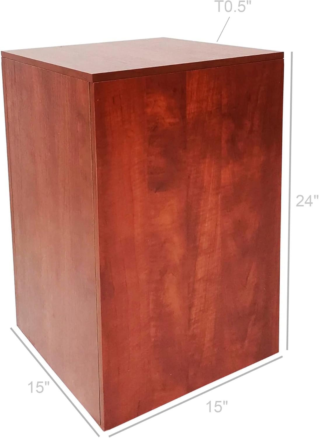 FixtureDisplays 24 Inch Pale Walnut Cube Display Riser Stand