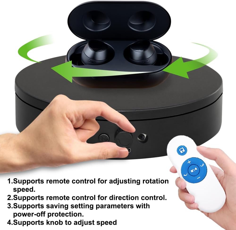 ComXim Motorized Rotating Display Stand with Knob and Remote Control