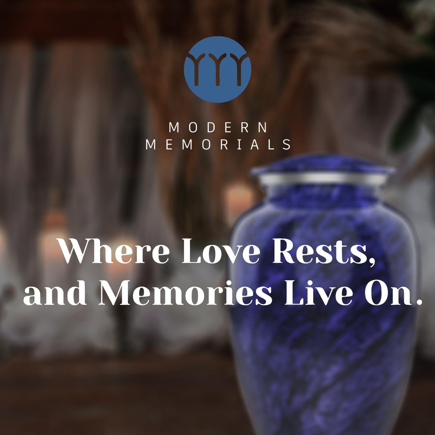 Modern Memorials Cremation Urn - Purple Marble Finish