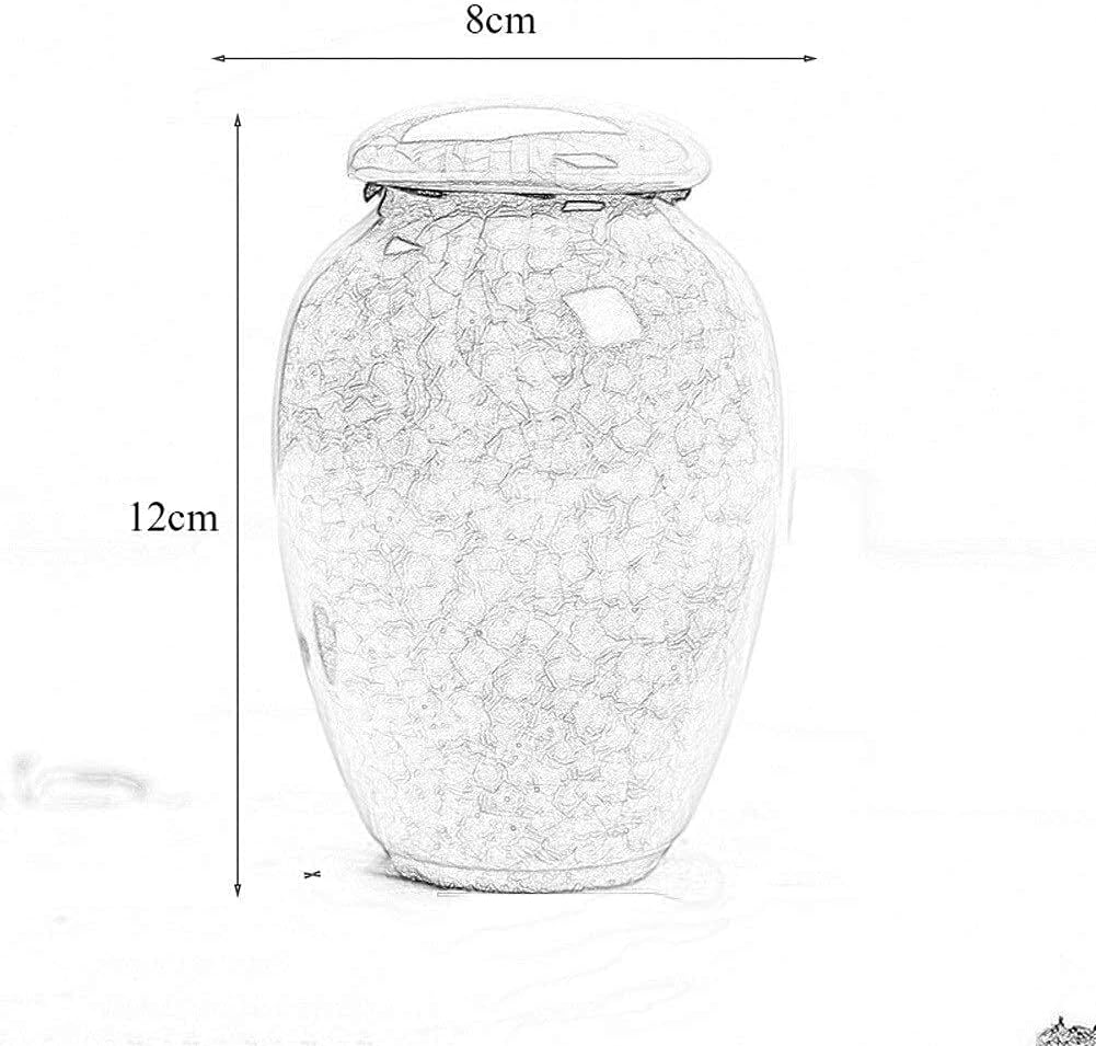 Small Cremation Urns for Human Ashes Yellow Ceramic Display Urn