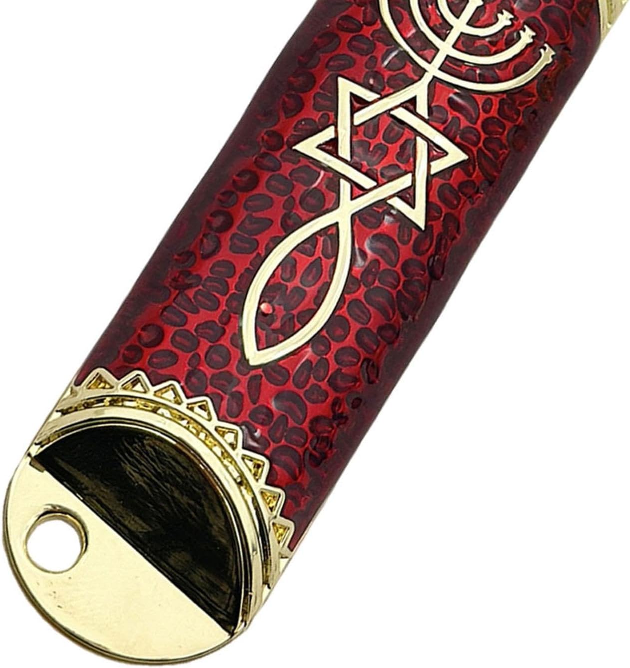 Sleek Door Mezuzah Cover in Red