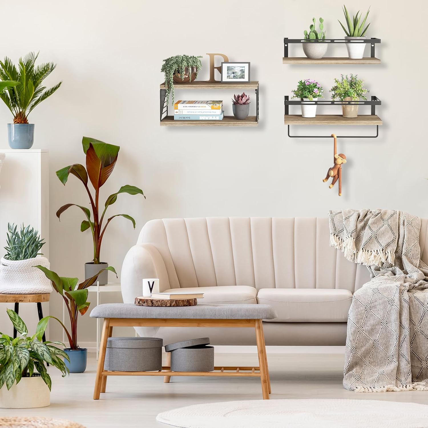 Fixwal 31 Floating Wall Shelf with Towel Bar