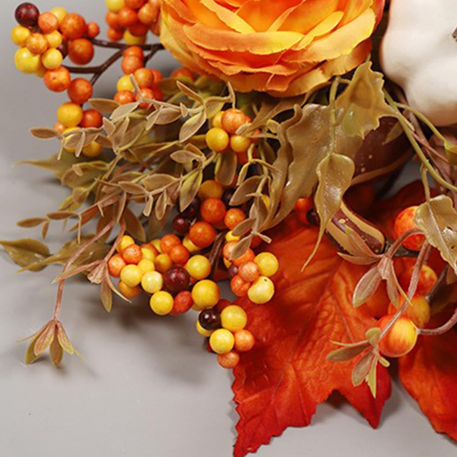Autumn Peony Pumpkin Wall Hanging Basket Wreath