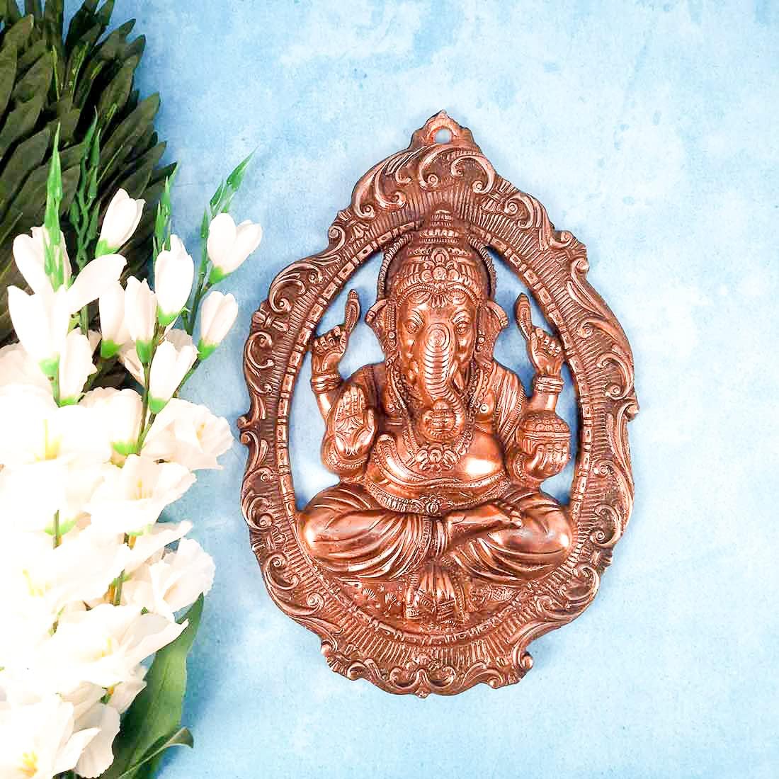 Apka Mart Lord Ganesha Wall Hanging - 16 Inch Copper