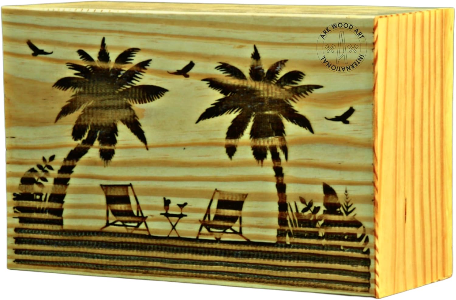 Palm Beach Urns - Handmade Wooden Ashes Cremation Urn for Adults Pets
