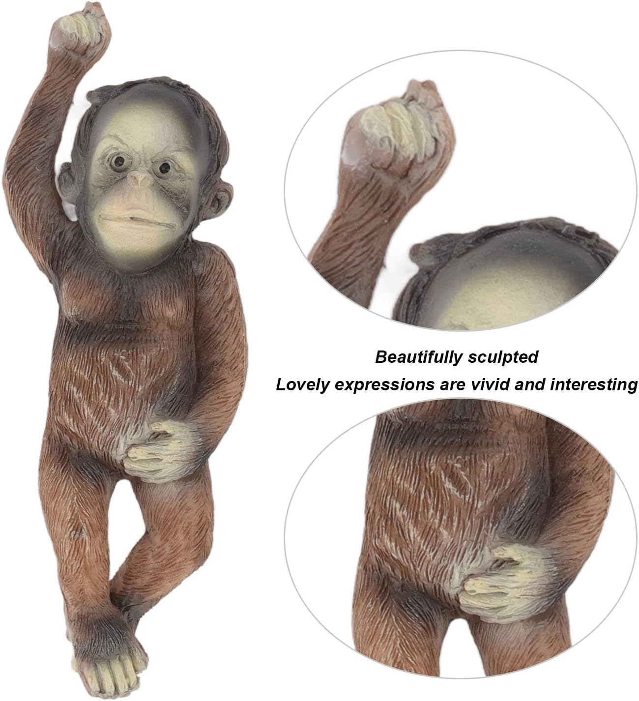 Garden Monkey Statue Exquisite Carving Resin Ornament