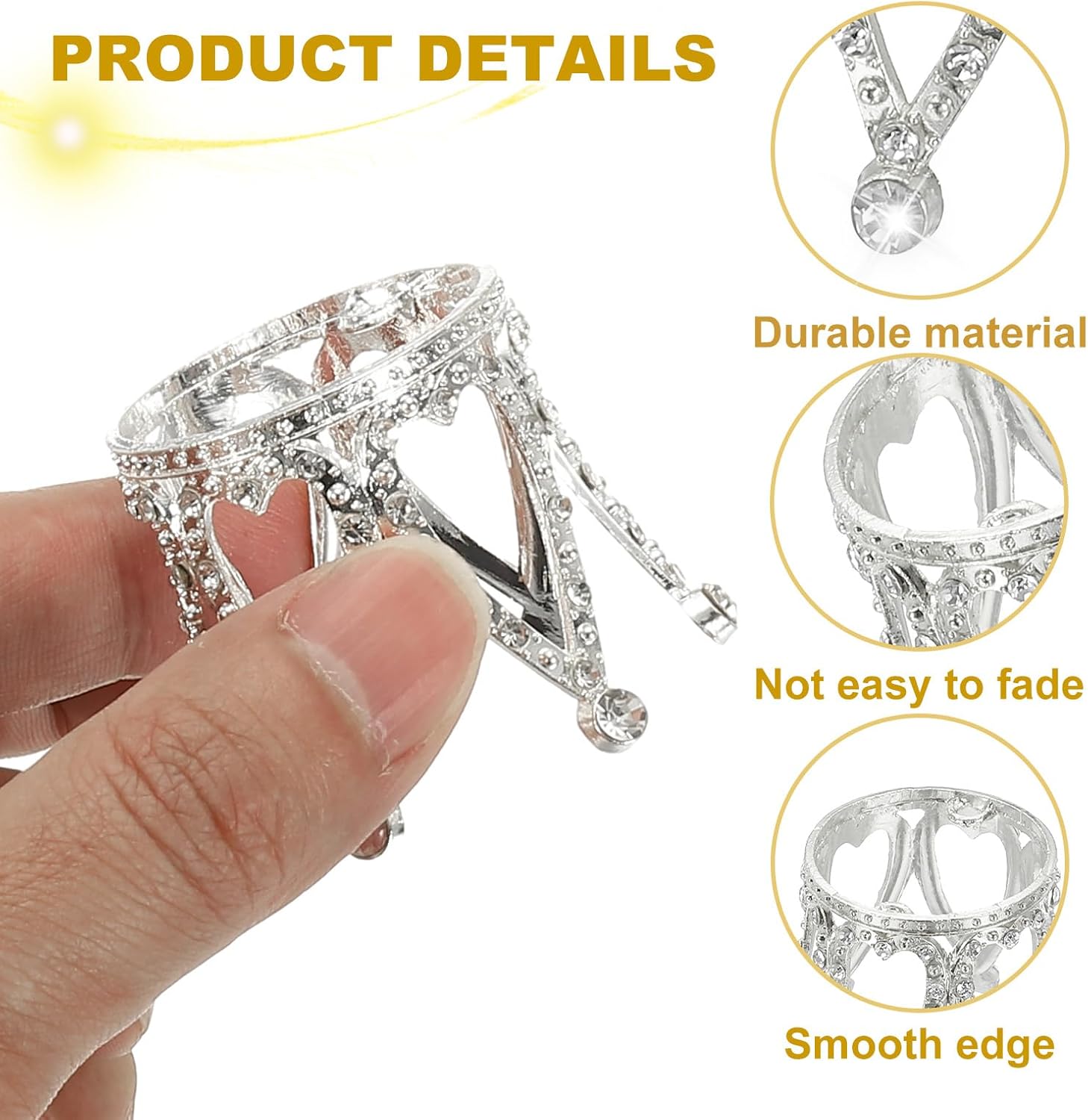 Uxcell 2pcs Metal Crystal Ball Display Stand Silver