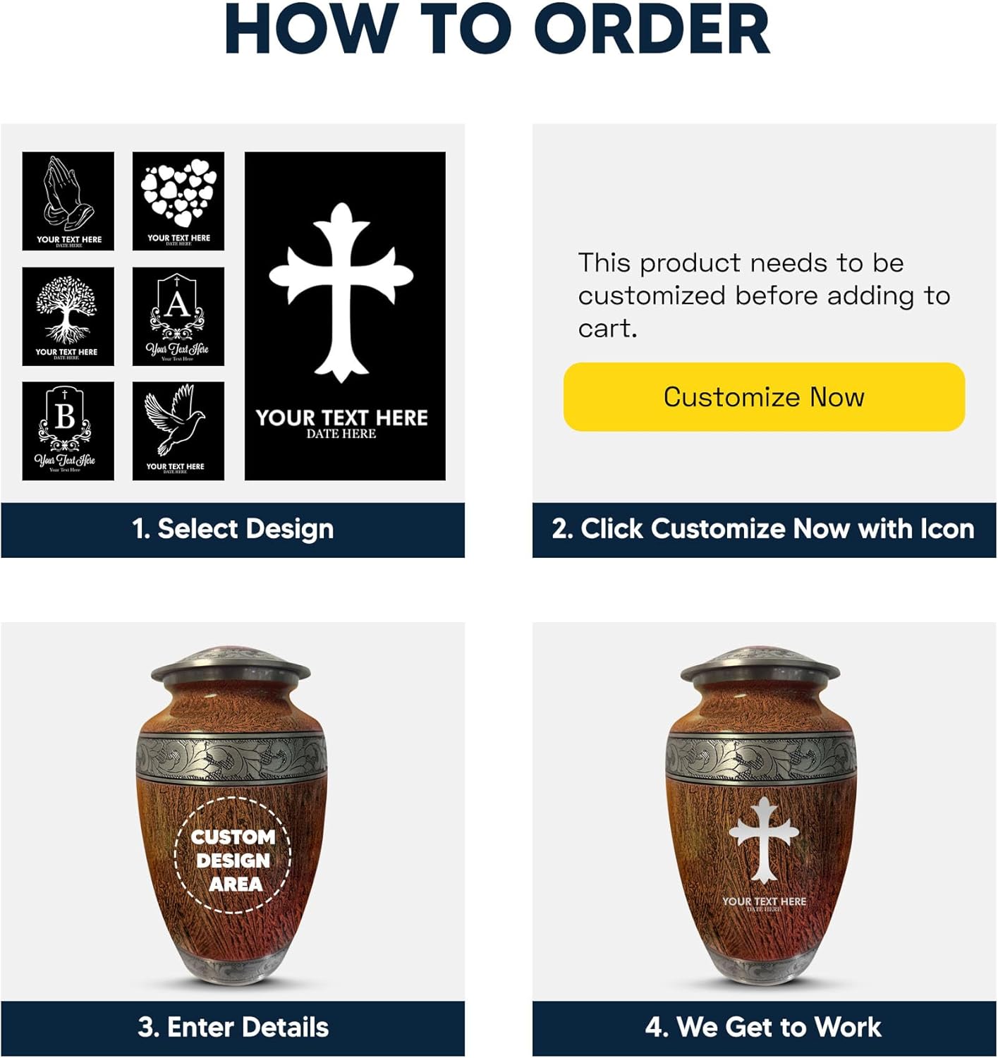 Personalized Large Cremation Urn with Funny Design