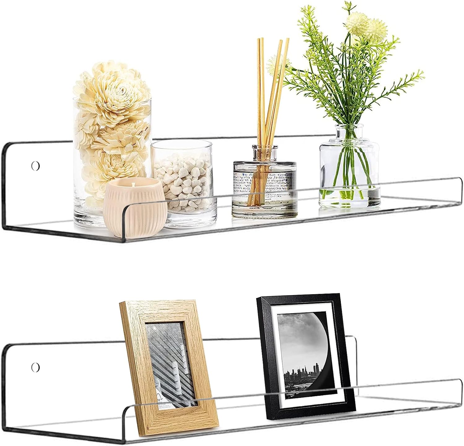 Cerpourt Clear Floating Shelf Set 2 Pack