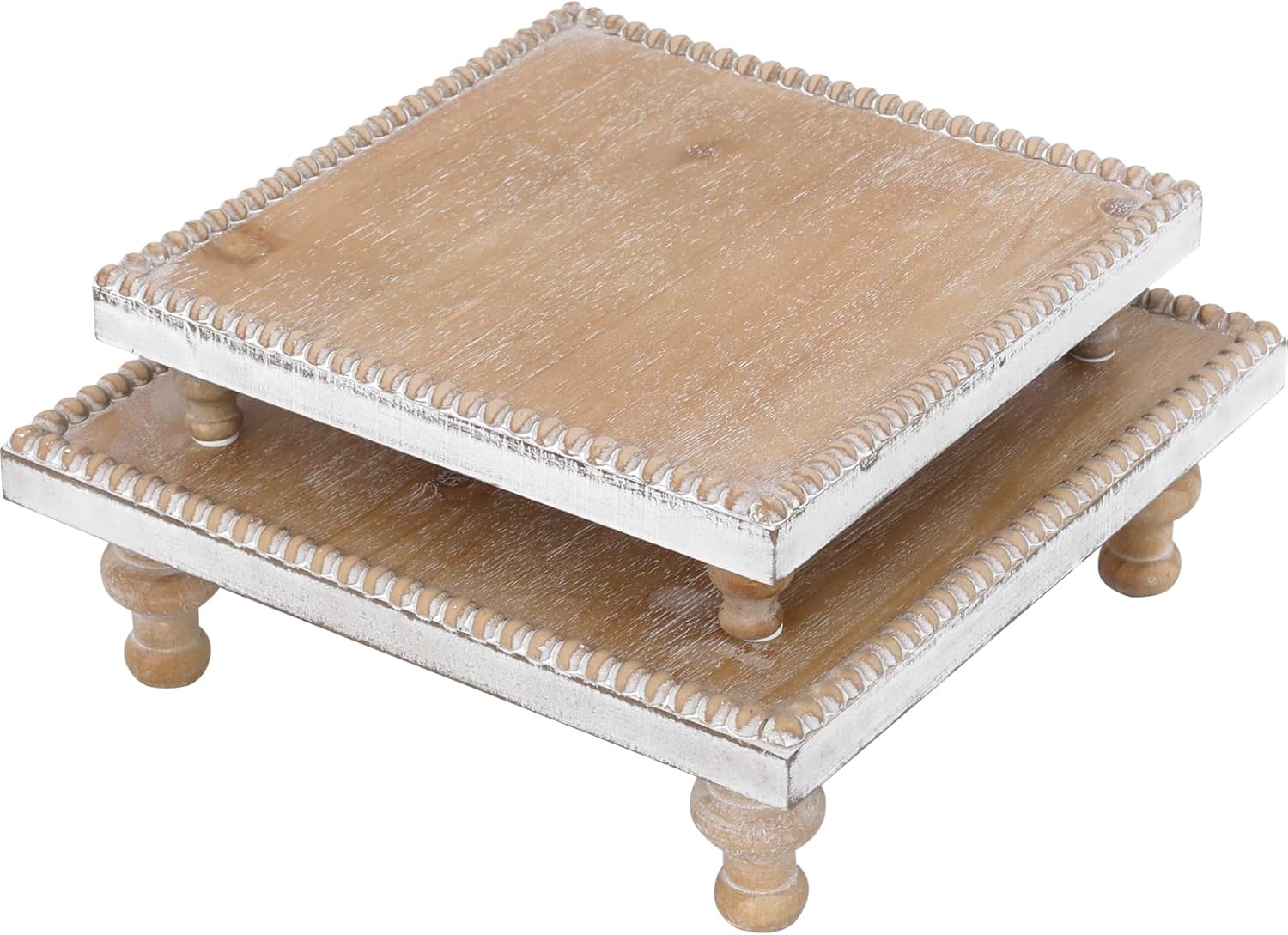 SwallowLiving Rustic Square Wood Tray Riser