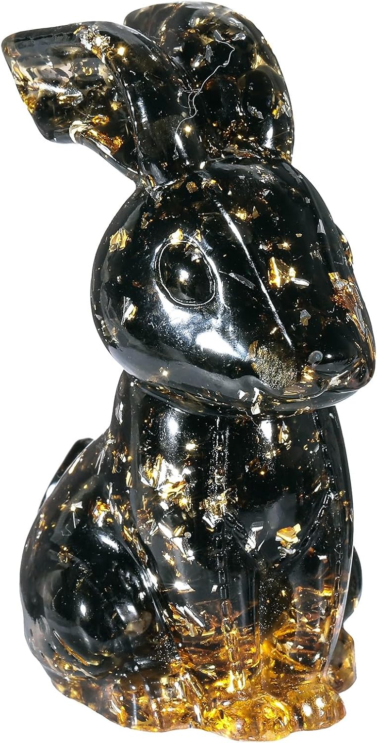 Resin Crystal Bunny Figurine Decor Collectible Statue