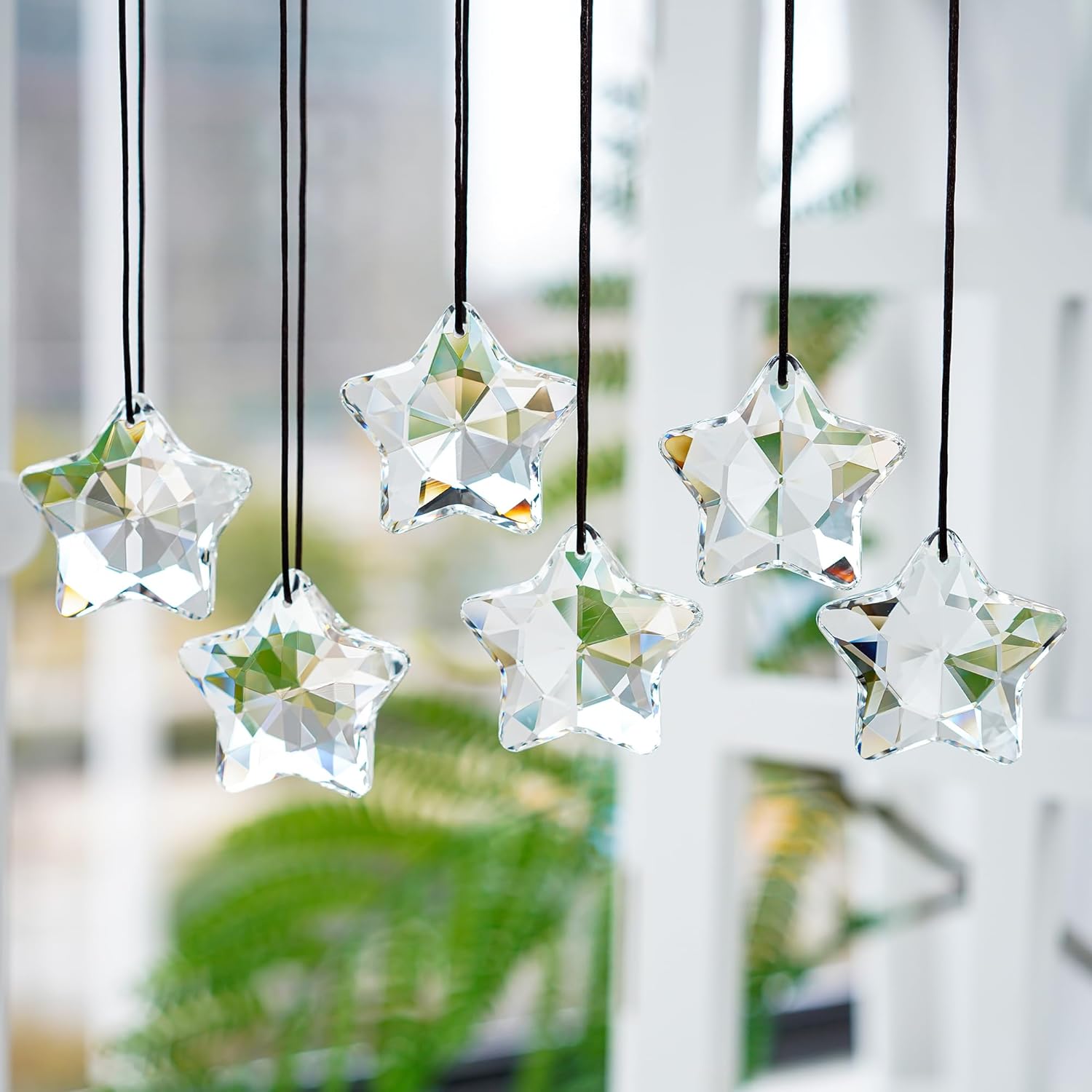 HD Crystal Glass Christmas Ornaments Set of 6
